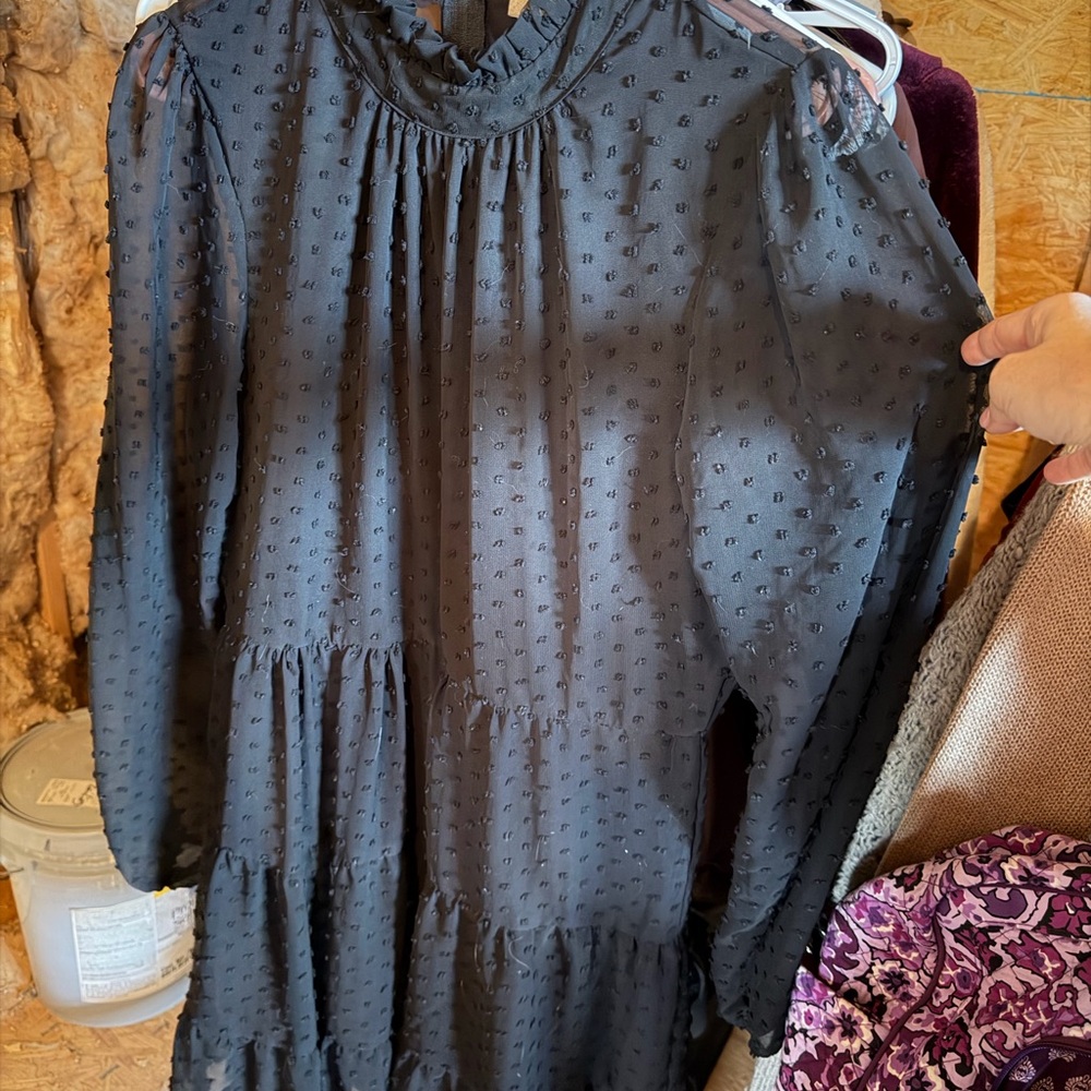 Altar'd State Black Textured Blouse